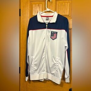 Team USA Olympic jacket men’s size large white red and blue